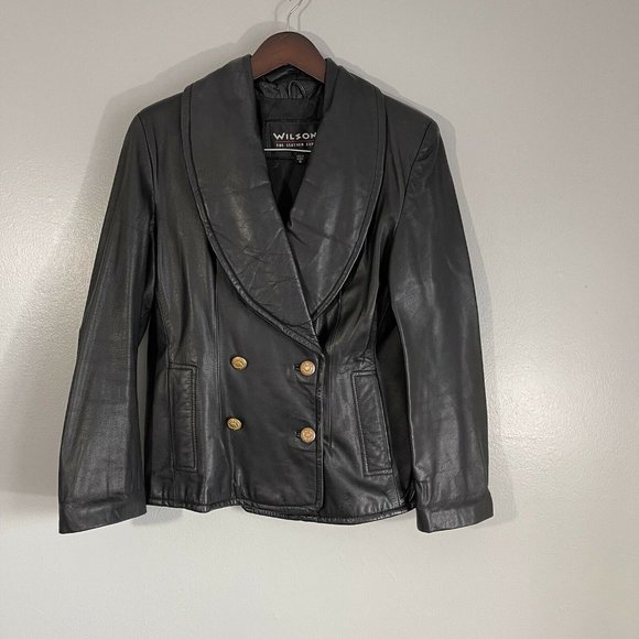 Wilson's Leather Womens Black Leather Biker Moto Jacket Size S Motorcycle - Picture 1 of 9